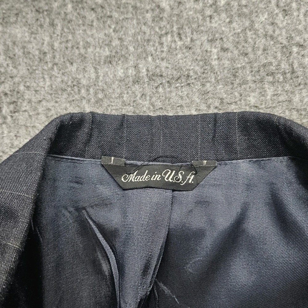 Levis Vintage Exact Blazer Mens 46L Dark Gray Pinstriped Suit Jacket Sport Coat - Picture 12 of 12